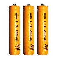 DAITEM BatNi12 Confezione di 3 pile al Ni-Cd ricaricabili 1.2 V - 300 mAh per Sitema citofonico Daiphone