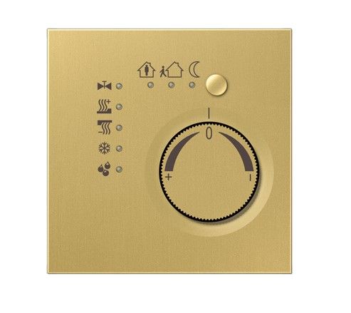 JUNG ME2178C Termostato per ambienti KNX con accoppiatore bus integrato e manopola di regolazione del valore di temperatura- ottone classico