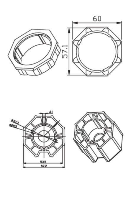 CAME 001YK5104S OCTAGONAL 59X0.7 SHUTTER