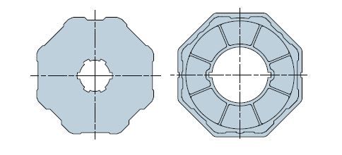 NICE 532.00.00 Octagonal 102x2.5 wheel + crown