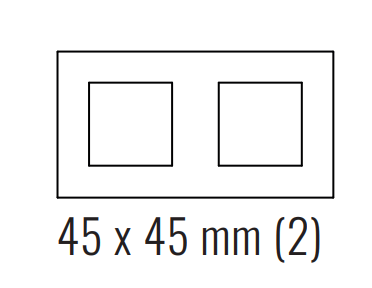 EKINEX EK-P2E-FBM Rectangular plate 71 (Form/Flank/NF) with 2 windows - FENIX NT white malè