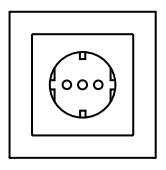 EKINEX EK-PSC-DE-CHA Frontalino presa DE quadrata (55x55) verniciata METAL HT(Cromato)