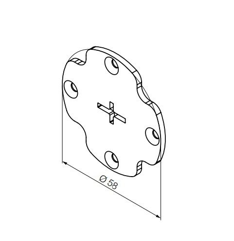 NICE 1025.01.00 Universal white adapter compatible with Rollease R16 series supports (48 mm center distance)