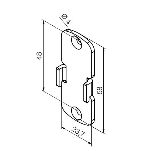 NICE 1025.00.00 Universal white adapter compatible with Rollease Skyline series supports (48 mm center distance)