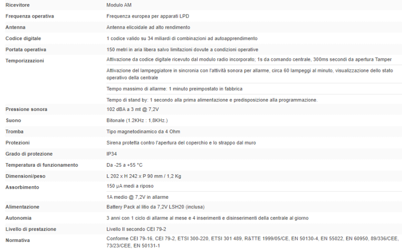 ELMO GAIA4 Sirena wireless da esterno