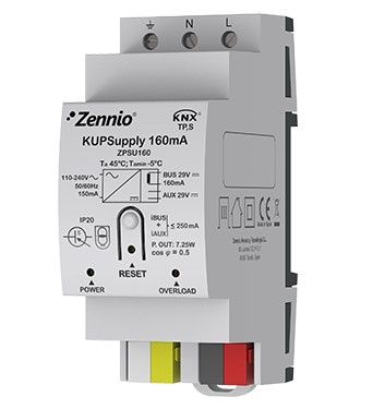 ZENNIO ZPSU160 KupSupply 160mA - Universal KNX 160 mA power supply with additional output (max. 250 mA)