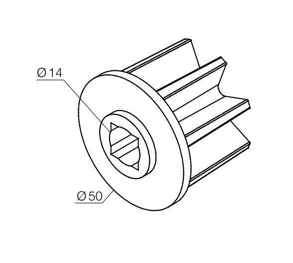 NICE 777.30.00 Cap without pin for roller diameter 50 mm 