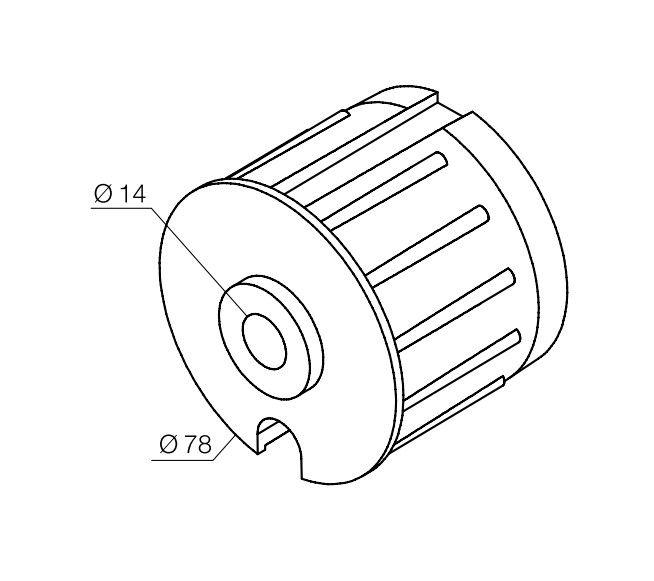 NICE 777.58.00 Cap without pin for roller diameter 78 mm