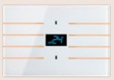 BLUMOTIX BX-F-RKWGT-GOLD QUBIK LINE Glass thermostat cover 8 Buttons 120X80mm White