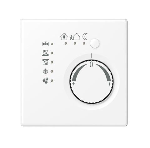 JUNG LS2178WWM KNX room thermostat with integrated bus coupler and temperature adjustment knob - matt alpine white