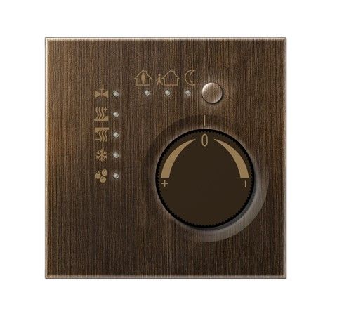 JUNG ME2178TSAT KNX room thermostat with integrated bus coupler and 4-channel button interface - metal models - antique brass