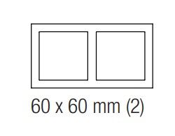 EKINEX EK-P2S-F Double plate 2 windows 60x60mm in NTM