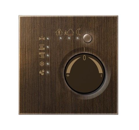 JUNG ME2178TSAT Termostato per ambienti KNX con accoppiatore bus integrato e interfaccia pulsanti 4 canali- modelli in metallo- ottone antico