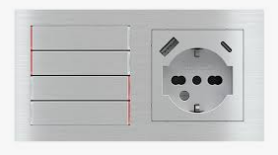 EKINEX EK-PWS-IT-USB Electric socket. Italian version USB A-C. 55x55mm
