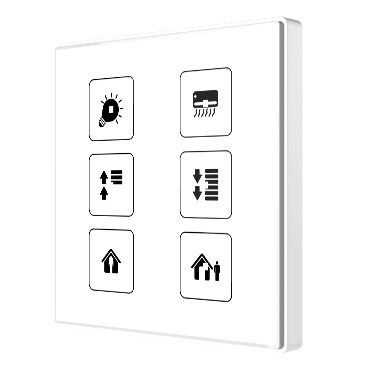 ZENNIO ZVI-SQTMD6-CUS ZVI-SQTMD6-CUS Square TMD Capacitive push button Square Touch-MyDesign with temperature probe, 6 buttons, custom