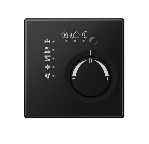 JUNG LS2178SWM KNX room thermostat with integrated bus coupler and temperature value adjustment knob - matt graphite black