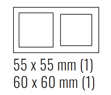 EKINEX EK-D2P-FNI Deep plate (FF and 71 and 20Venti) rectangular - FENIX NTM - black ingo