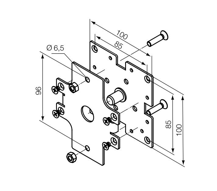 NICE 692.34.00 Support box sides Supporti Era LH diameter 58 mm, for tubular motors with emergency operation