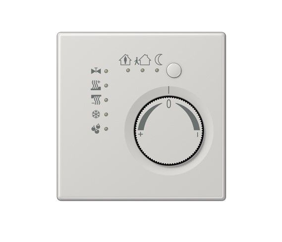 JUNG LS2178LG KNX room thermostat with integrated bus coupler and temperature value adjustment knob - light grey