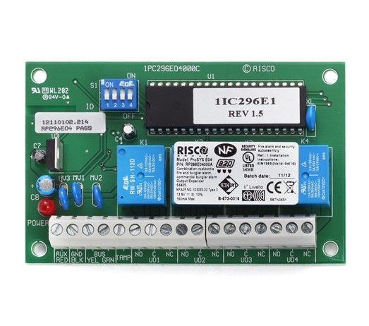 RISCO RP296E04000A Modulo Espansione Uscite a 4 Rele' (12V, 3A) Programmabili.