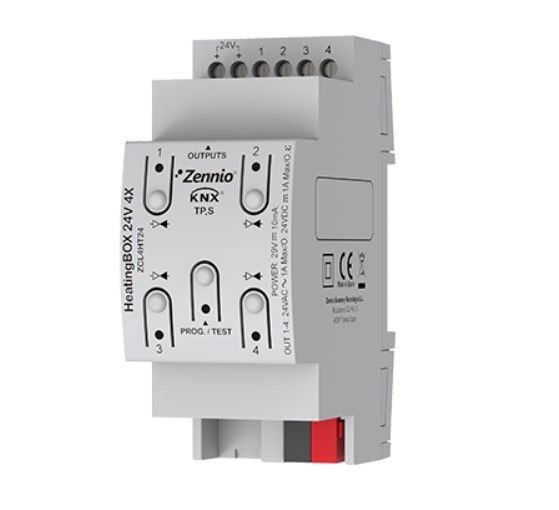 ZENNIO ZCL-4HT24 HeatingBox 24V 4X - Heating actuator for up to 4 24 VAC/DC outputs