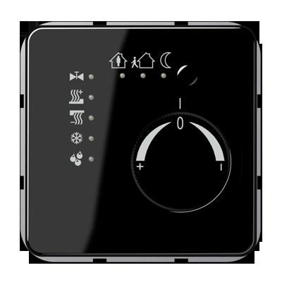 JUNG CD2178TSSW Termostato per ambienti KNX con accoppiatore bus integrato e interfaccia pulsanti 4 canali- nero