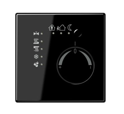 JUNG LS2178SW Termostato per ambienti KNX con accoppiatore bus integrato e manopola di regolazione del valore di temperatura- nero