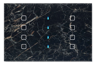 BLUMOTIX BX-F-RBM8 QUBIK MARBLE Glass Cover 8 Buttons 120X80mm Black