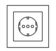 EKINEX EK-PSC-IT-CHA Frontalino presa IT quadrata (55x55) verniciata  METAL HT (Cromato)