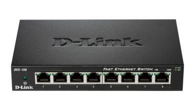 D-LINK DES-108 SWITCH DESKTOP 8 PORTE 10/100 METAL