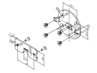 NICE 859.57.00 Kit supporti bianchi con flange. Per motori diametro 45 mm 