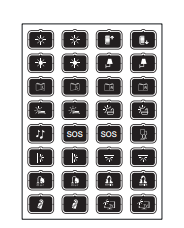 EELECTRON 9025ISH-3 9025 – CUSTOM BEDSIDE PANEL – 2 SOCKETS  BLACK  ICON'S SET - H - 32 ICONS