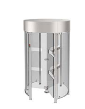 NICE TURNSTILES ENIGMAI Door profile and structure in AISI 304 polished stainless steel with transparent glass doors