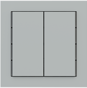 EKINEX EK-T2R-FGE Kit of 2 Linea 71 rectangular vertical buttons (30X60) in efeso gray colour