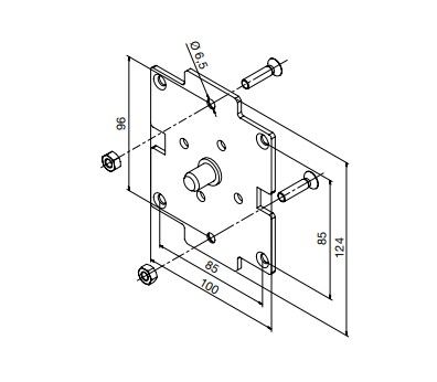 NICE 693.18.00 Supporto singolo per fianchi cassonetto Supporti Era LH diametro 58 mm, per motori tubolari