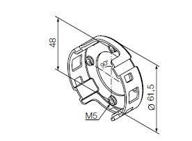 NICE 702.02.00 Supporto compatto, con 4 fori M5 Supporti serie Era M diametro 45 mm