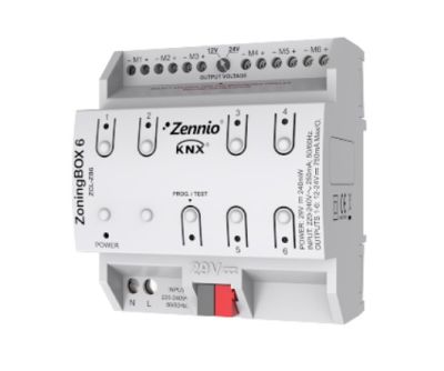 ZENNIO ZCL-ZB6 ZoningBox 6 - Ducted air conditioning actuator with zoning up to 6 zones