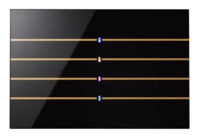 BLUMOTIX BX-F-RKBG-GOLD QUBIK LINE Glass keyboard cover 8 Buttons 120X80mm Black