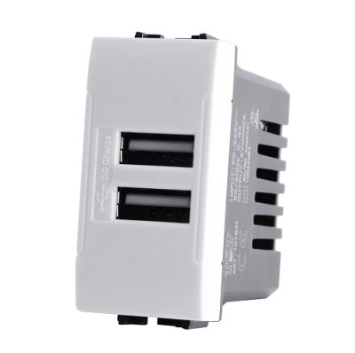 MAPAM 821B Doppia Presa Usb 2A Art 821B Bianco -