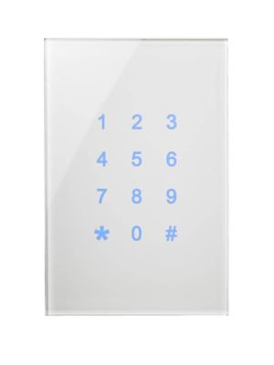 BLUMOTIX BX-R12VW KRISTAL Horizontal Glass Numeric Keypad 120X80mm White