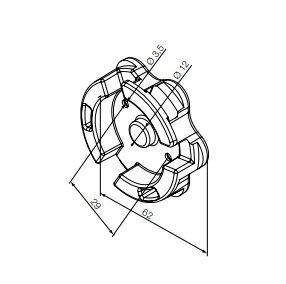 NICE 523.00.00 Adattatore universale bianco compatibile con i supporti per testa a stella (interasse 29 mm)