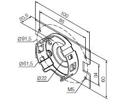 NICE 701.57.00 Supporto compatto, con flangia 100x60