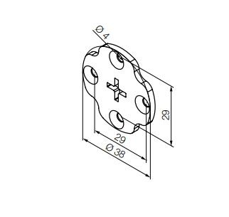 NICE 1023.01.00 Adattatore universale bianco compatibile con supporti Rollease della serie R8 (interasse 29 mm)