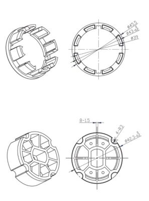 CAME 001YK4112 Adattatore per tubo ZF 45