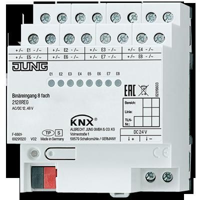 JUNG 2128REG Ingresso binario KNX- 8 ingressi 24 V AC/DC