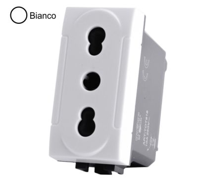 MAPAM 818B Presa Bivalente (16A-250V) Art 818B 2P Bianco -