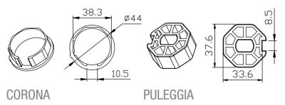 CAME 001YK4101 OTTAGONALE 40x0.6mm ECCENTRICO 0.9mm