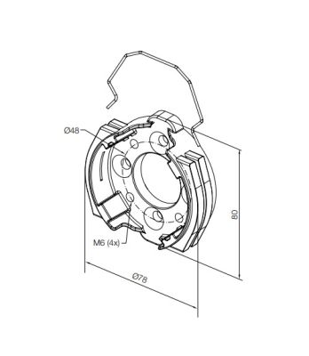 NICE 692.42.00 Supporto in alluminio con 4 fori M6 e 4 sedi per viti testa svasata da M6