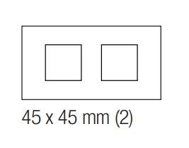 EKINEX EK-D2E-GAG Placca doppia 2 finestre 45X45 in plastica (colore argento)