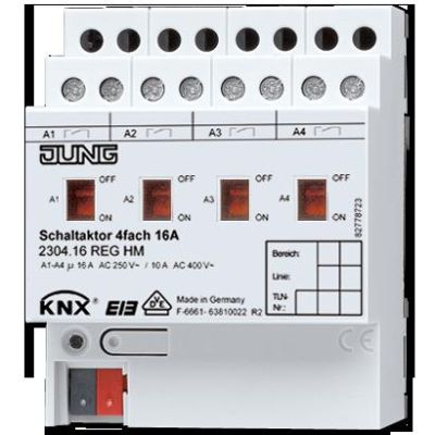 JUNG 2304.16REGHM Attuatore di commutazione KNX a 4 canali